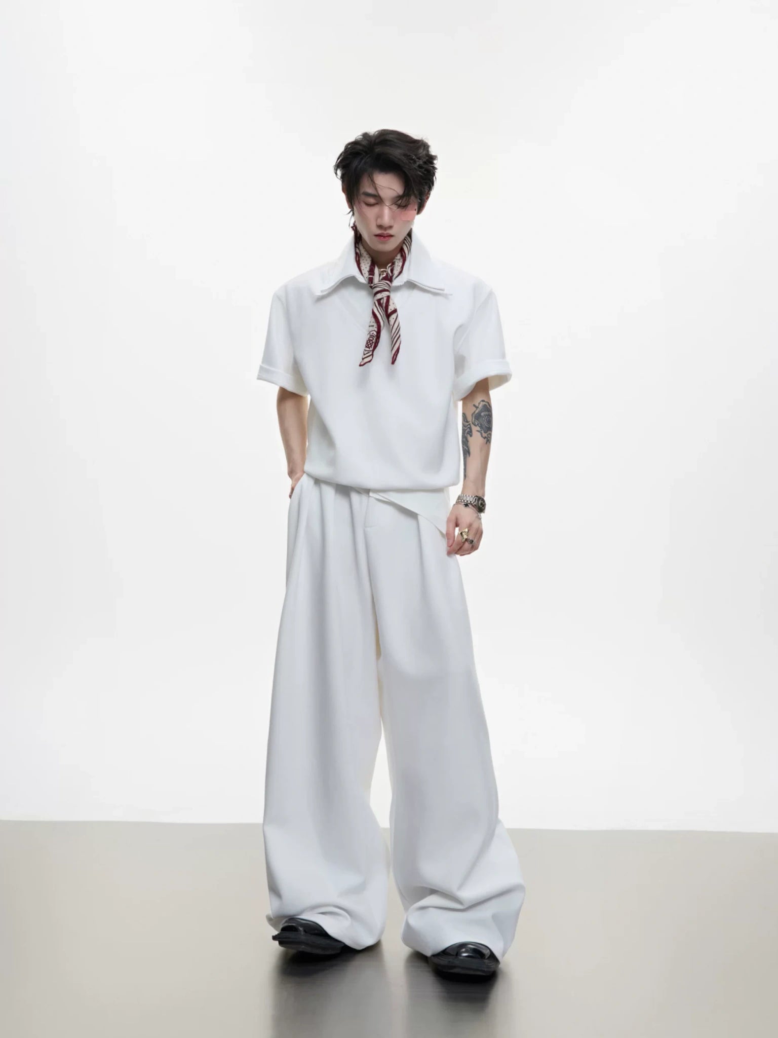 Double-Collar Short-Sleeve Set | Avant-Garde Streetwear - main image 1