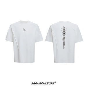Liquid Spine Shoulder-Pad T-Shirt | Relaxed Cotton - White