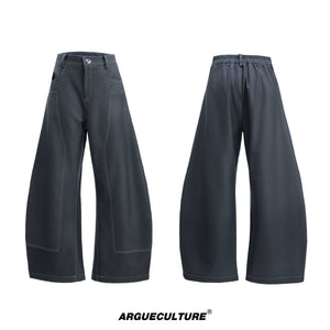 Unisex Gray Pin-Detail Cropped Coat and Pants Set - Gray Pants