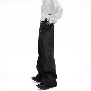 Crocodile-Panel Straight-Leg Cotton Pants | Argue - main image 1