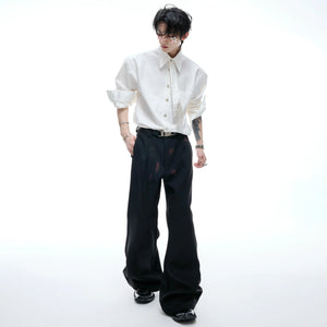 Unisex Tie-Panel Structured Cotton Shirt - main image 5