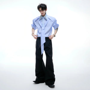 Rhinestone Contrast Streamer Shirt | Unisex Cotton - main image 4