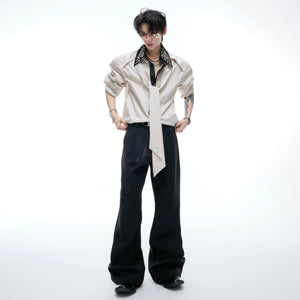 Rhinestone Contrast Streamer Shirt | Unisex Cotton - main image 5