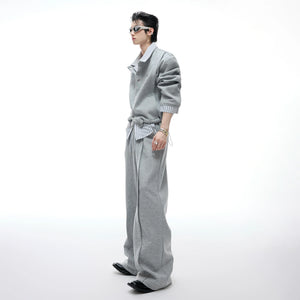 Color-Block Stripe Panel Cardigan | Relaxed Unisex Top - main image 3