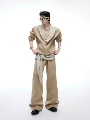 Houndstooth V-Neck Jacket and Pants Set | Relaxed Fit - main image 1
