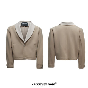 Houndstooth V-Neck Jacket and Pants Set | Relaxed Fit - Khaki Brown Jacket