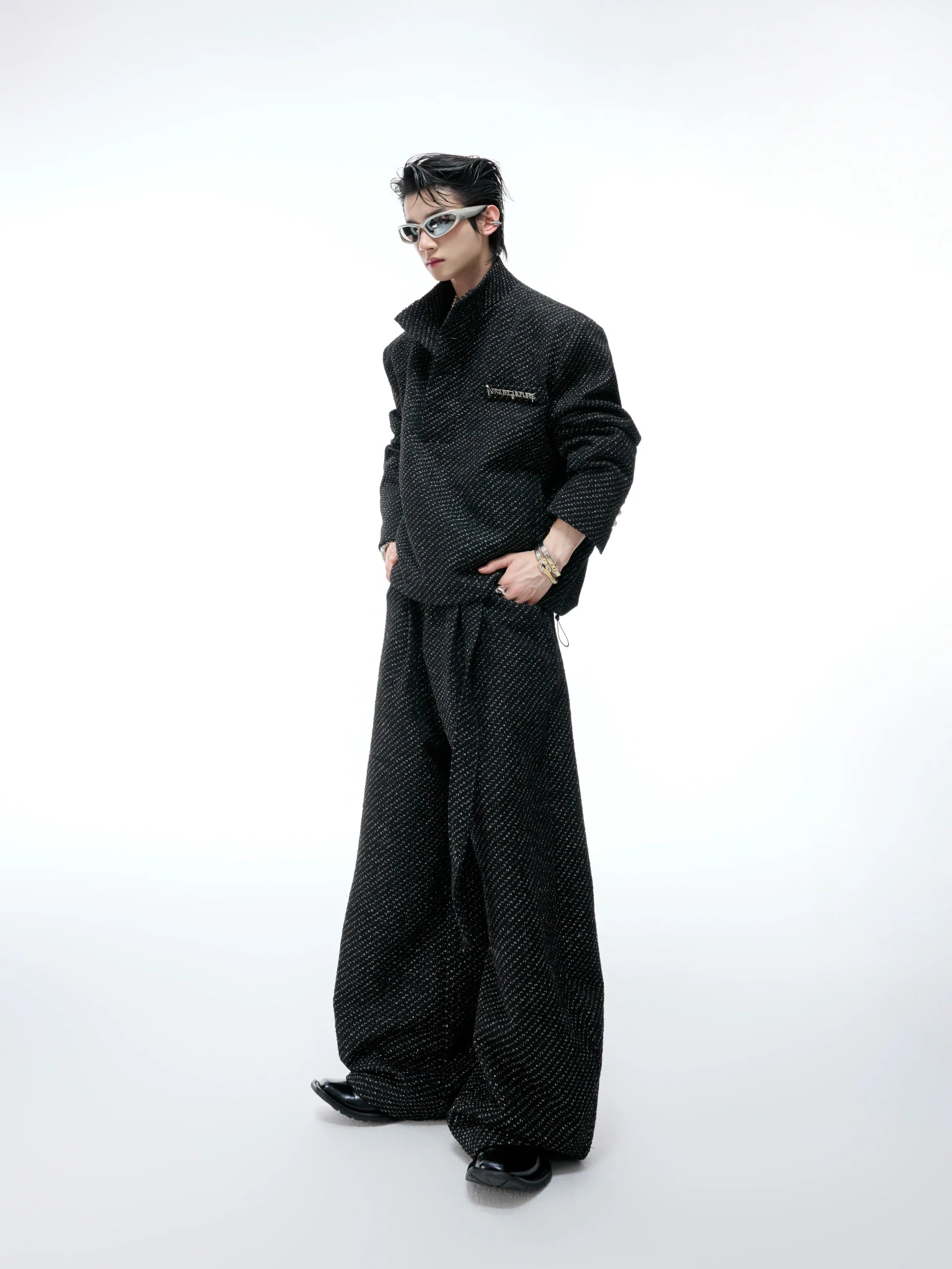 Textured Pearl-Button Jacket | Relaxed Unisex Layer - main image 1
