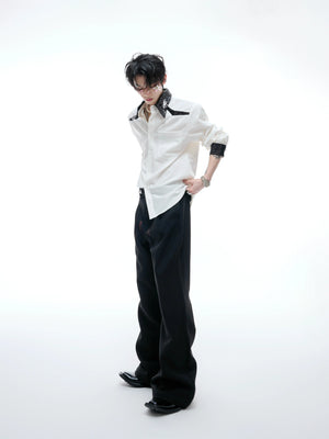 Contrast Sequin Drape Shirt | Relaxed Unisex Button-Up - main image 5