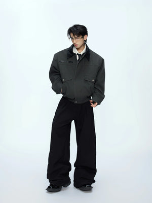 Contrast Lapel Cotton Workwear Jacket | Structured Fit - main image 5