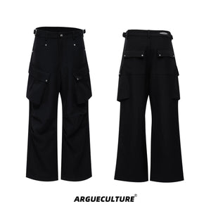 Deconstructed Workwear Jacket | Cotton Utility Style - Black Pants
