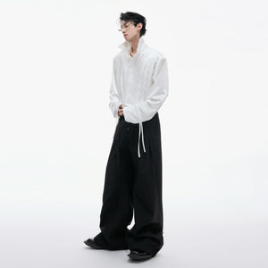 Pearl Tie Cotton Shirt | Relaxed Avant-Garde Style - main image 3
