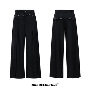 Relaxed Deconstructed Wool-Blend Tailored Suit Set - Black Pants