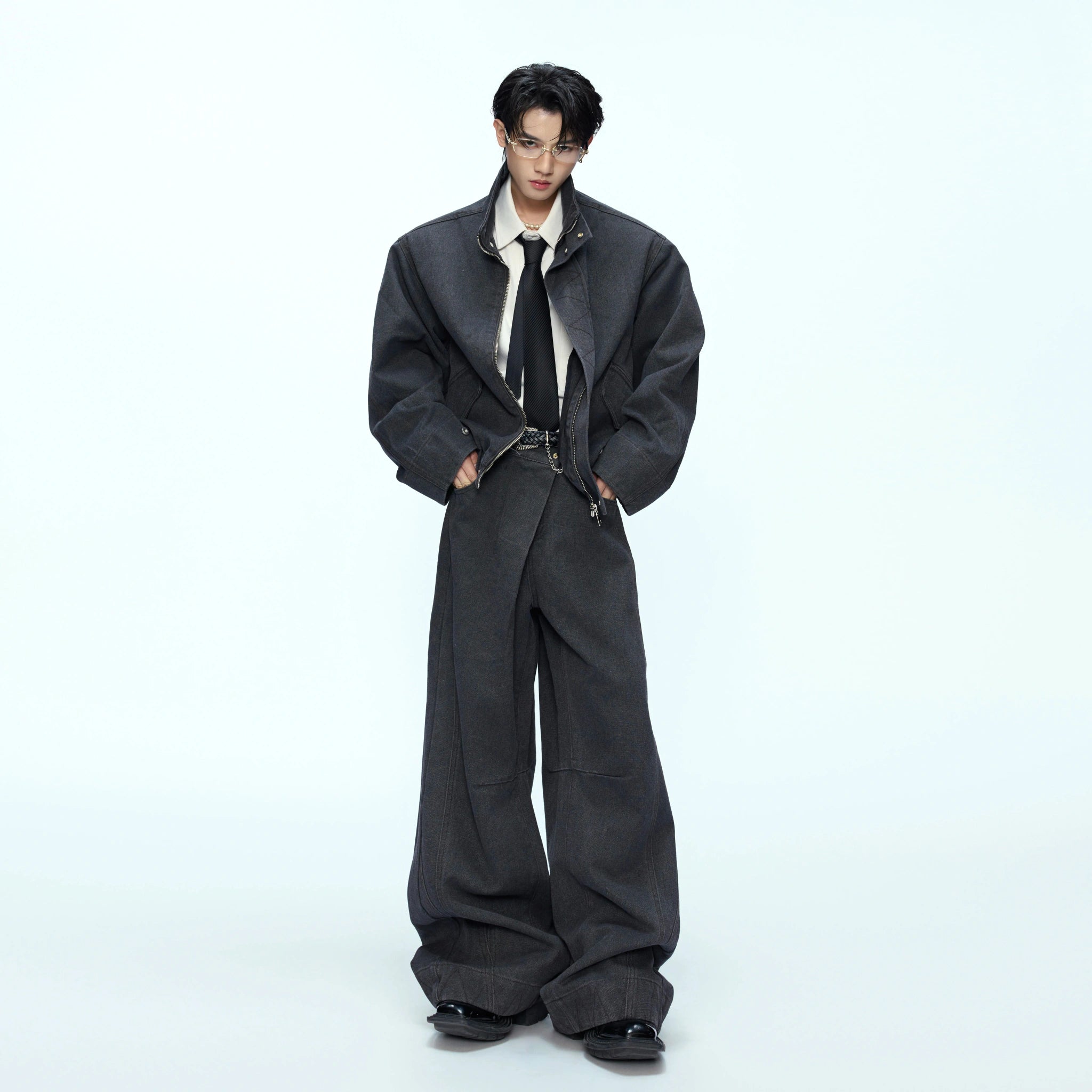 Cotton Washed Canvas Harrington Jacket | Contrast Collar - main image 1