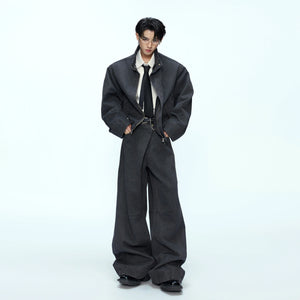 Cotton Washed Canvas Harrington Jacket | Contrast Collar - main image 1