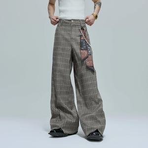 Relaxed Houndstooth Cropped Jacket and Trousers - main image 3