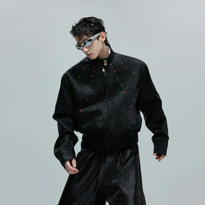 Reversible Croc-Texture Faux Leather Jacket | Cropped - main image 2