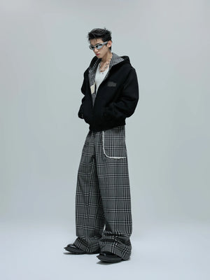 Reversible Houndstooth Hoodie and Relaxed Pants Set - main image 1