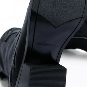 Black Leather Spine Chelsea Boots with Platform Heel - main image 4