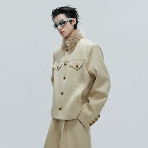 Cropped Stand-Collar Cotton-Wool Jacket Set - main image 5