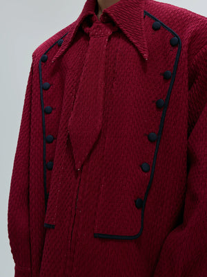 Double-Breasted Wool-Blend Jacket with Detachable Tie - main image 5