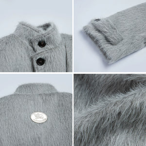 Deconstructed Cotton-Wool Long Coat with Tie Waist - main image 5