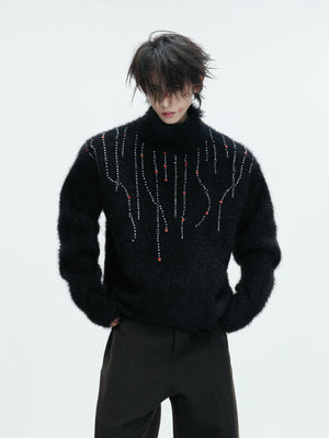 Gemstone Accent Turtleneck Sweater | Winter Knitwear - main image 2