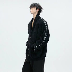 Contrast Stripe Wool-Blend Cardigan Sweater - main image 4