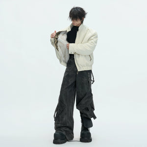 Cropped Faux Leather Zip Jacket with Cotton Fill - main image 5