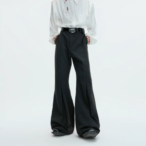 Pleated Wool-Blend Micro-Flare Trousers | Dark Gray - main image 2