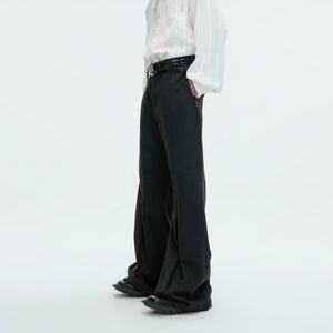 Pleated Wool-Blend Micro-Flare Trousers | Dark Gray - main image 3