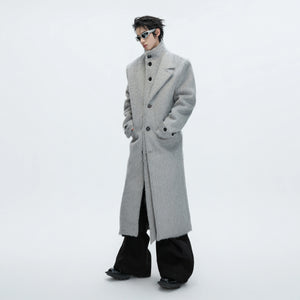 Longline Cotton-Wool Double-Breasted Coat | Argue - main image 1