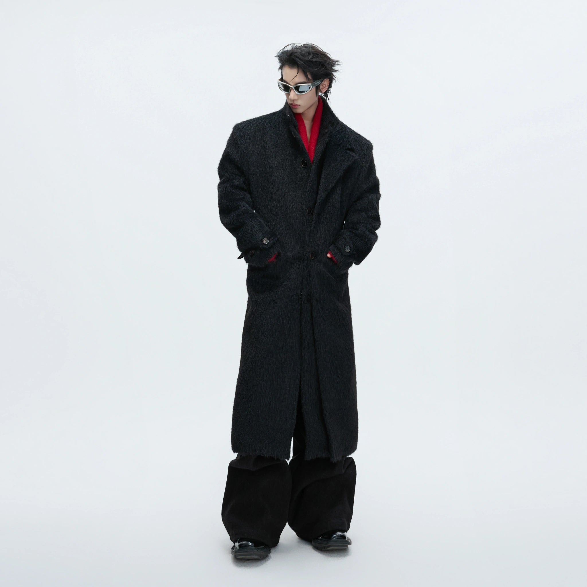 Longline Cotton-Wool Double-Breasted Coat | Argue - main image 2