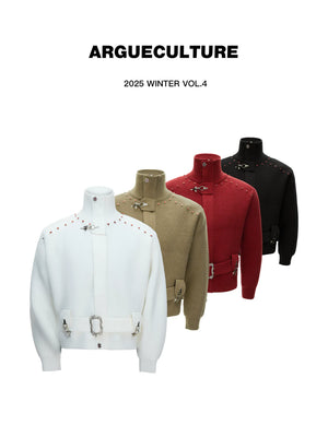Cinch-Waist Wool Blend Jacket with Stand Collar - main image 1