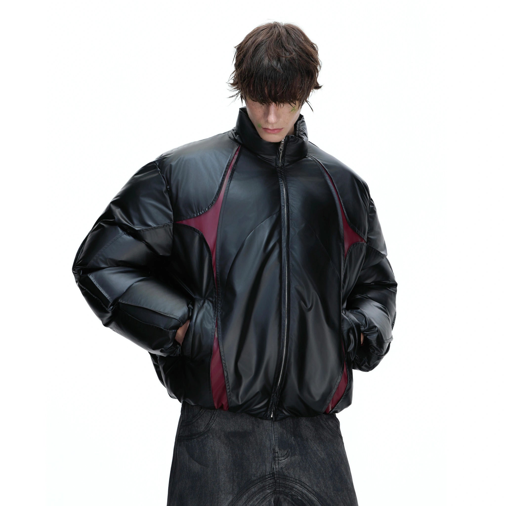 Deconstructed Color-Panel Padded Jacket for Winter - main image 2