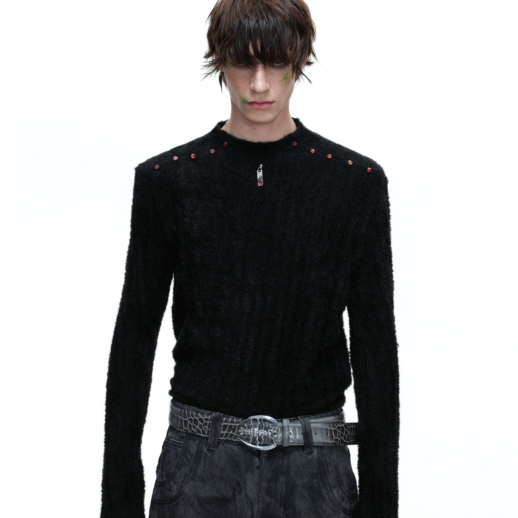 Red-Studded Brushed Cotton Crewneck Base Layer - main image 2