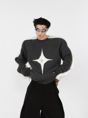 Black-White-Mohair-Sweater-with-Metal-Zip-Streetwear-Design-Gray