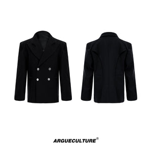 Deconstructed-Blazer---Asymmetrical-Lapel-Shoulder-Pads-Slim-Fit-Pants-Black-Top