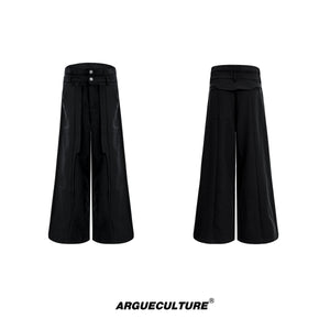 Deconstructed-Blazer---Asymmetrical-Lapel-Shoulder-Pads-Slim-Fit-Pants-Black-Pants