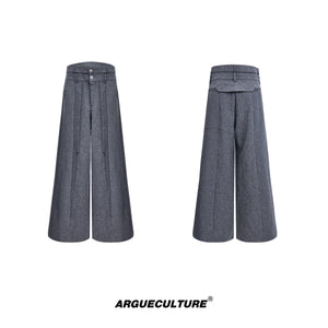 Deconstructed-Blazer---Asymmetrical-Lapel-Shoulder-Pads-Slim-Fit-Pants-Gray-Pants