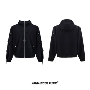 Deconstructed-Drawstring-Hoodie---Oversized-Streetwear-Set-Black-Top