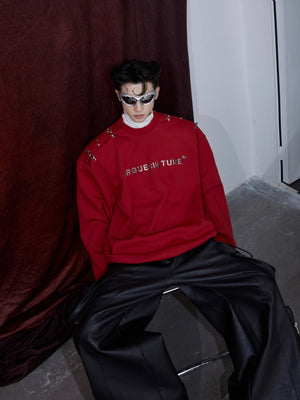 Deconstructed-Metal-Clip-Oversized-Hoodie---Drop-Shoulder-Long-Sleeve-Burgundy