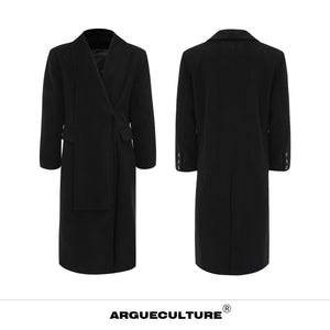 Deconstructed-Metal-Strap-Wool-Coat---Oversized-Long-Jacket-Black-Jacket