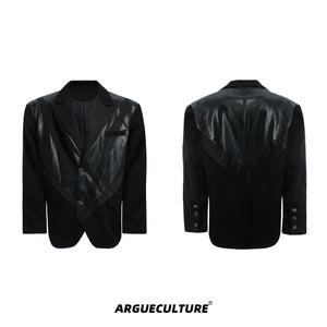 Deconstructed-PU-Leather-Oversized-Blazer---Padded-Shoulder-Streetwear-Black-Jacket