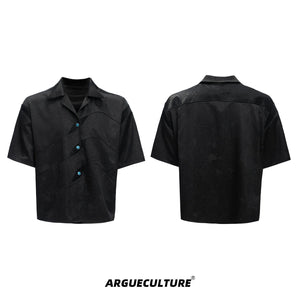 Deconstructed-Short-Sleeve-Shirt---Turquoise-Patchwork-Streetwear-Black-T-shirt