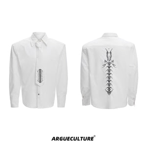 Deconstructed-Spine-Embroidered-Loose-Fit-Long-Sleeve-Shirt-White-T-shirt