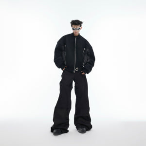 Deconstructed-Suede-Bomber-Jacket---Oversized-Streetwear-Coat-Black