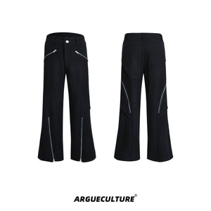 Deconstructed-Zip-Detail-Wool-Trousers---Loose-Fit-Streetwear-Pants-Black-Bottoms