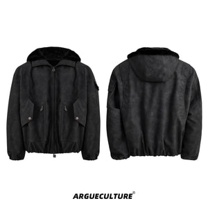 Distressed-Two-Way-Hooded-Puffer-Jacket---Oversized-Streetwear-Coat-Black-Jacket
