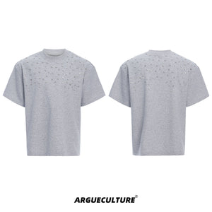 Hand-Stitched-Rhinestone-Heavyweight-Tee---Long-Staple-Cotton-Crewneck-Gray-T-shirt