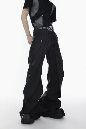 Handmade-Deconstructed-Slim-Flare-Pants---High-Waist-Black-Trousers-Black